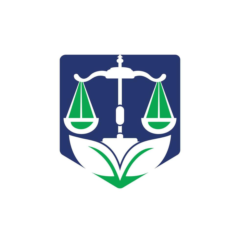 modèle de conception de logo de cabinet d'avocats nature. concept de logo écailles vertes. vecteur