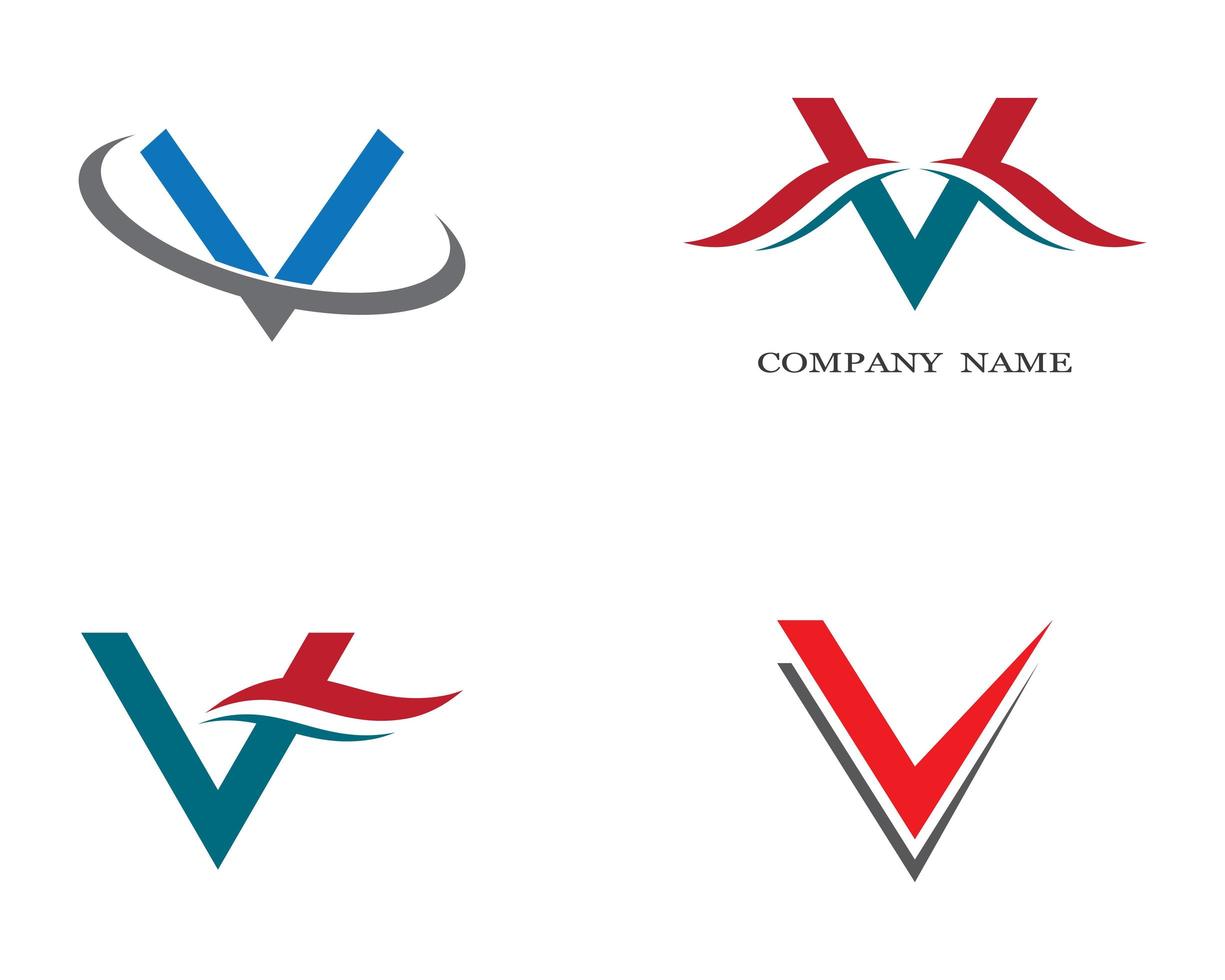 jeu de logo symbole lettre v vecteur