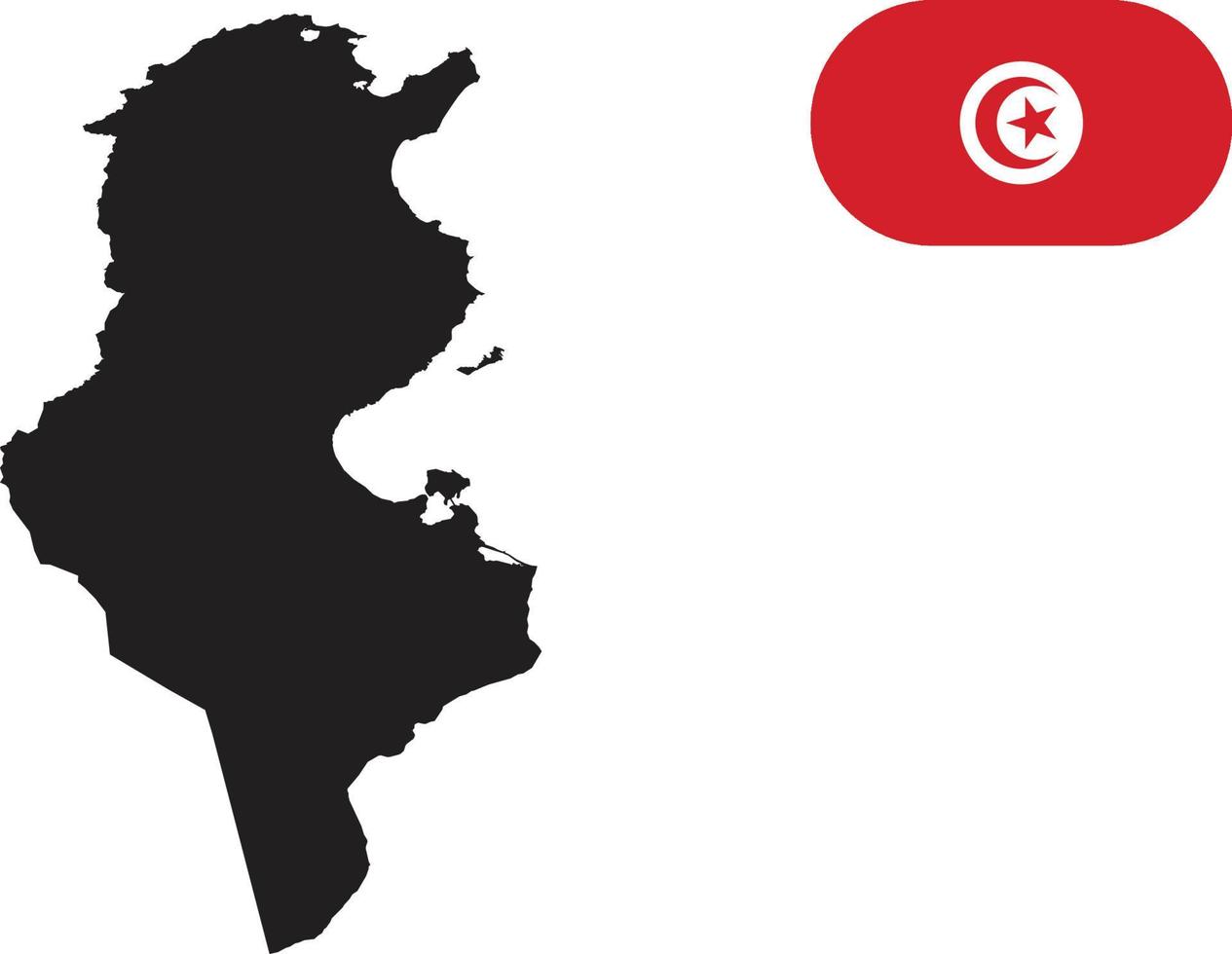 carte et drapeau de la tunisie vecteur