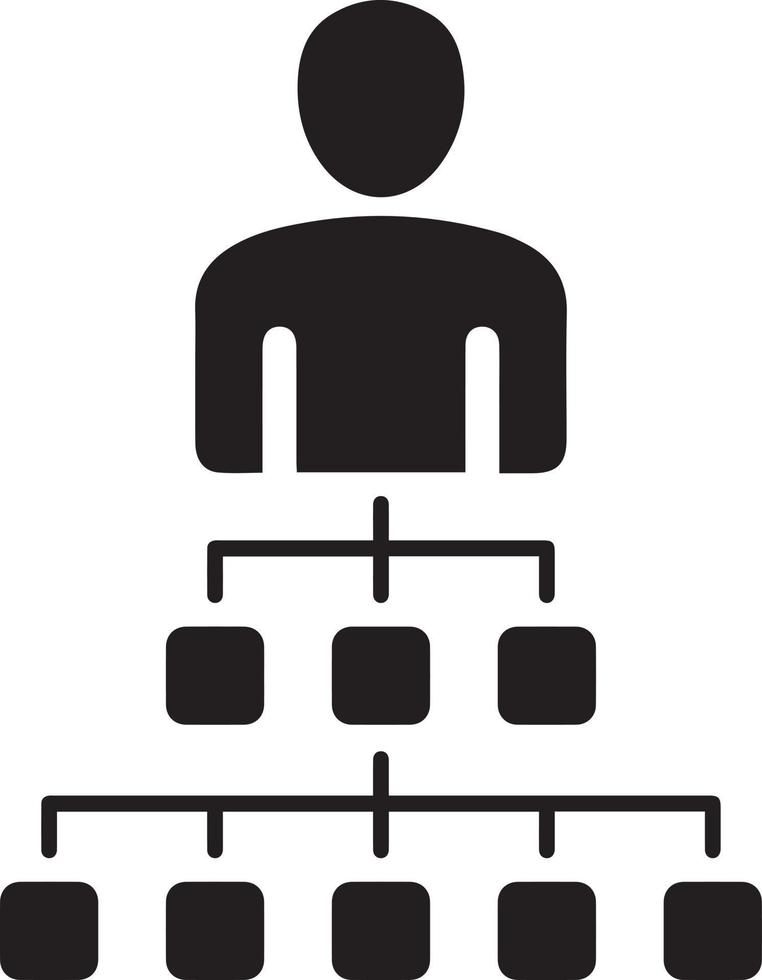 organigramme. structure organisationnelle. structure organisationnelle simple. schéma hiérarchique organisationnel. icône de la communauté. icône de l'organisation vecteur