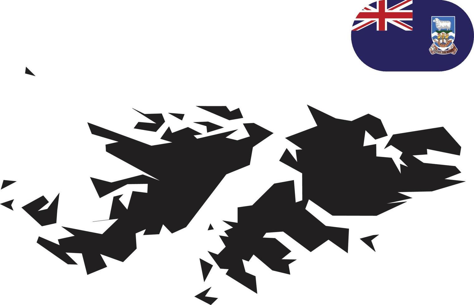 carte et drapeau des îles falkland vecteur