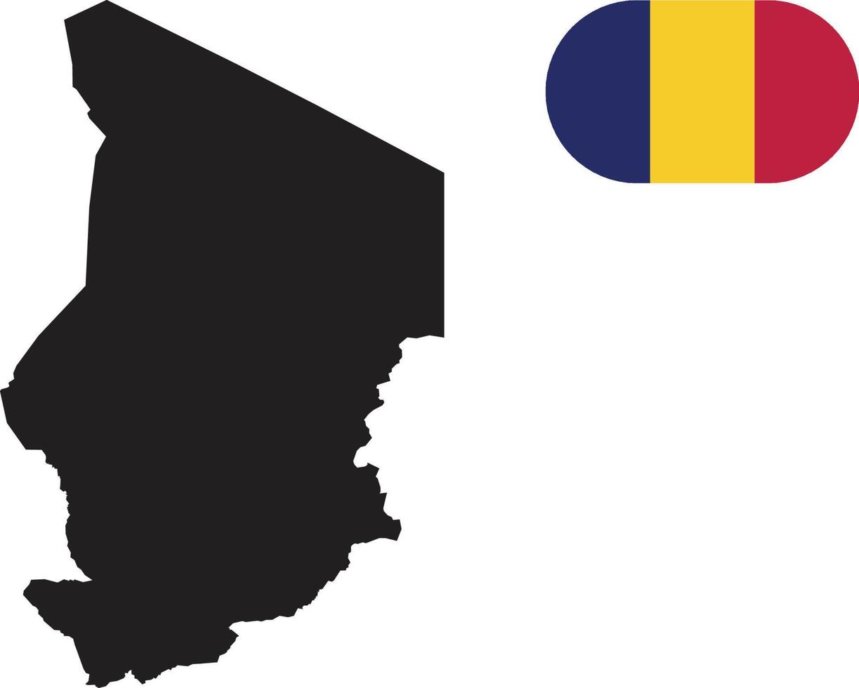 carte et drapeau du tchad vecteur