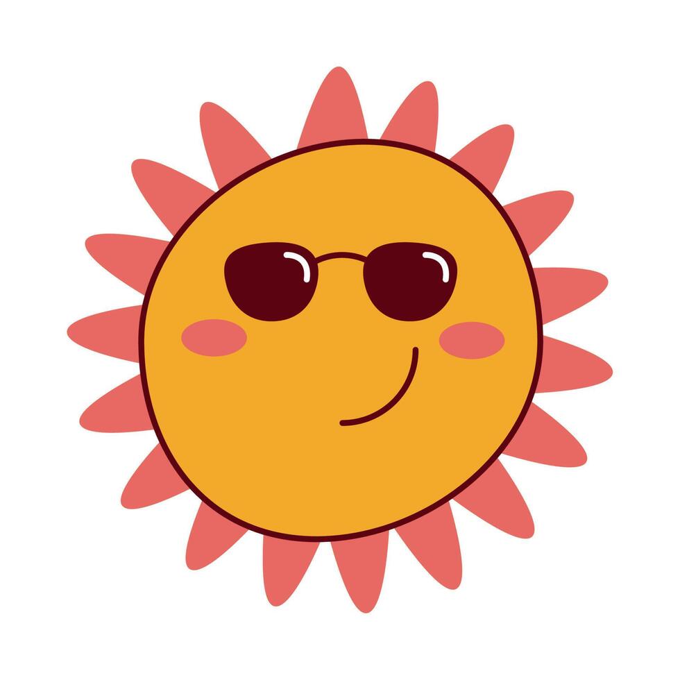 soleil avec des lunettes de soleil vecteur