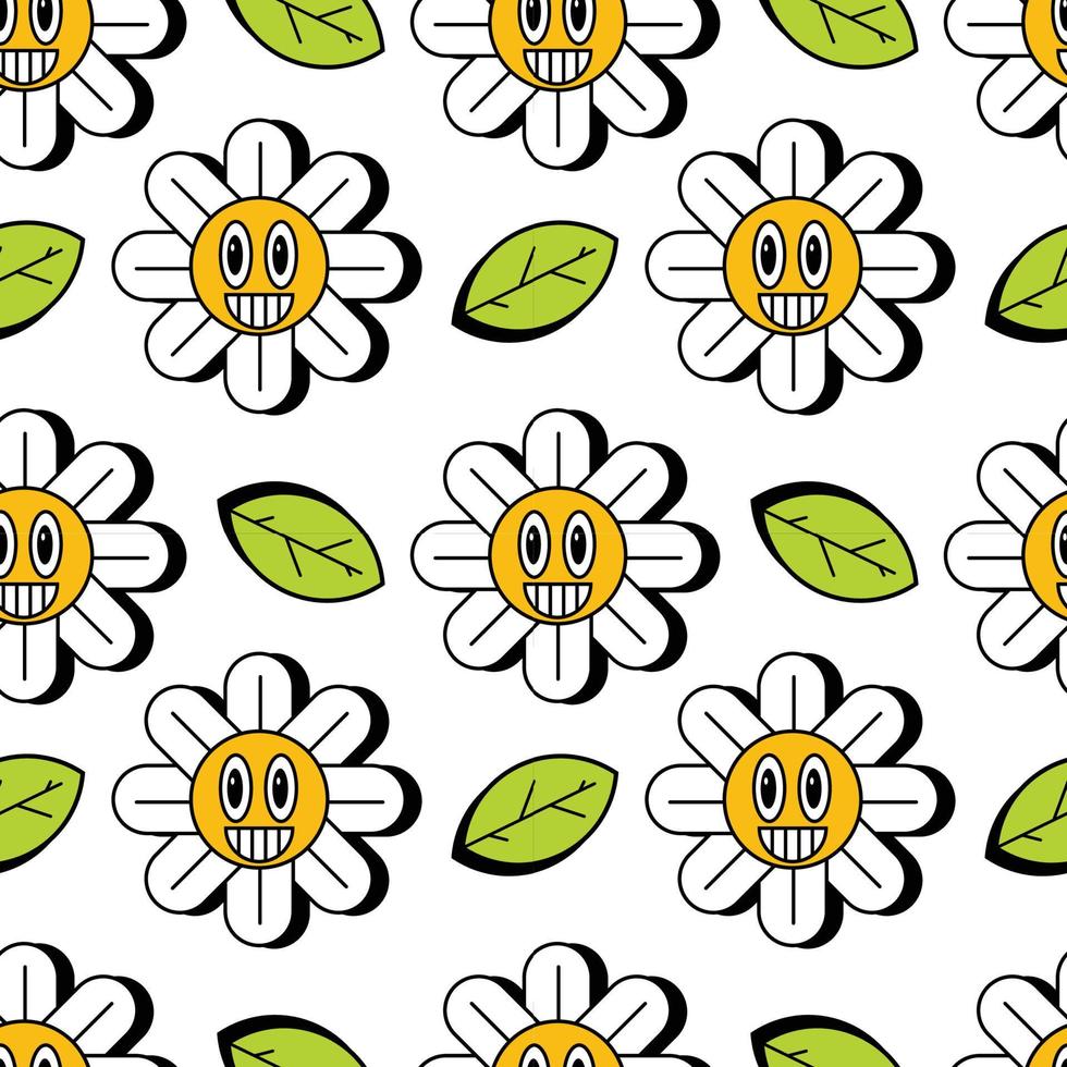 mignon modèle sans couture de tournesol isolé sur fond blanc. joli imprimé tournesol. pour textiles en tissu, papiers peints, bannières, vecteur