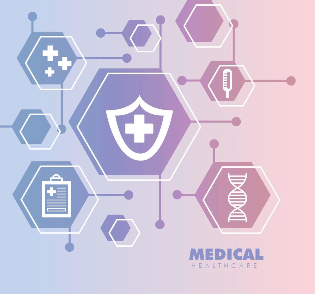 fond de santé avec des icônes médicales vecteur