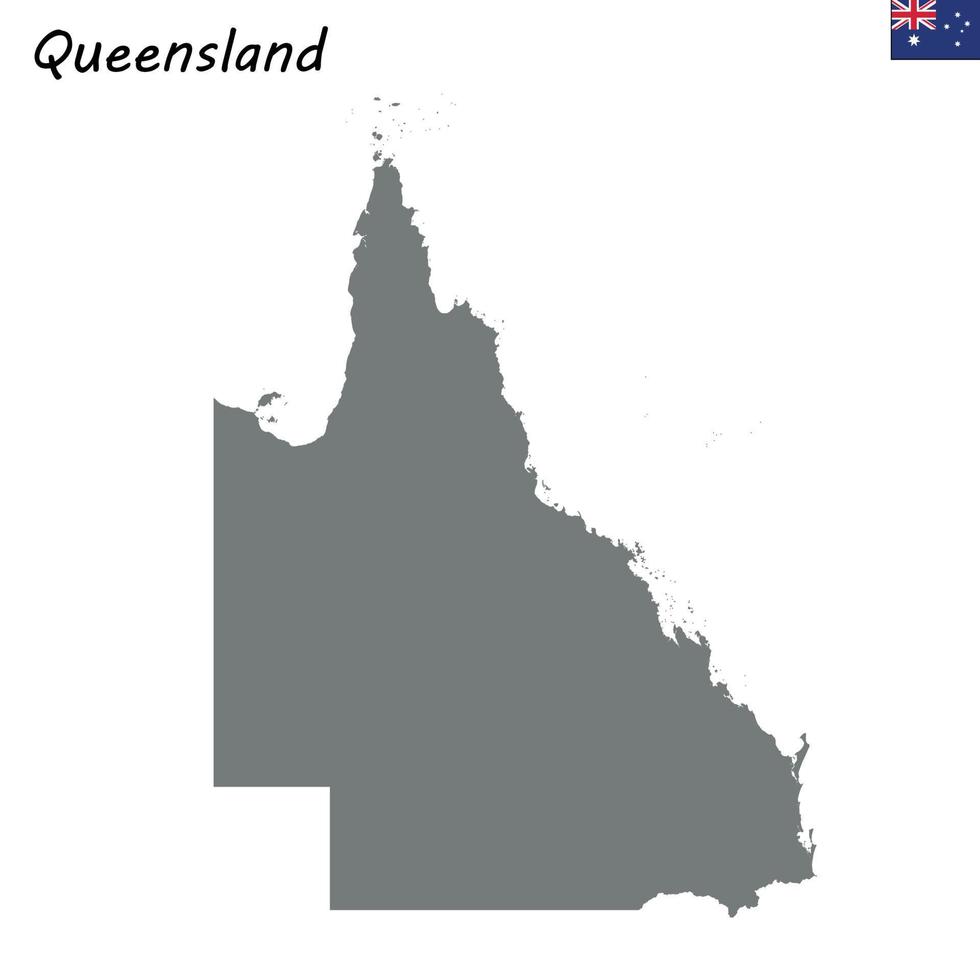 carte du queensland est un état de l'australie vecteur