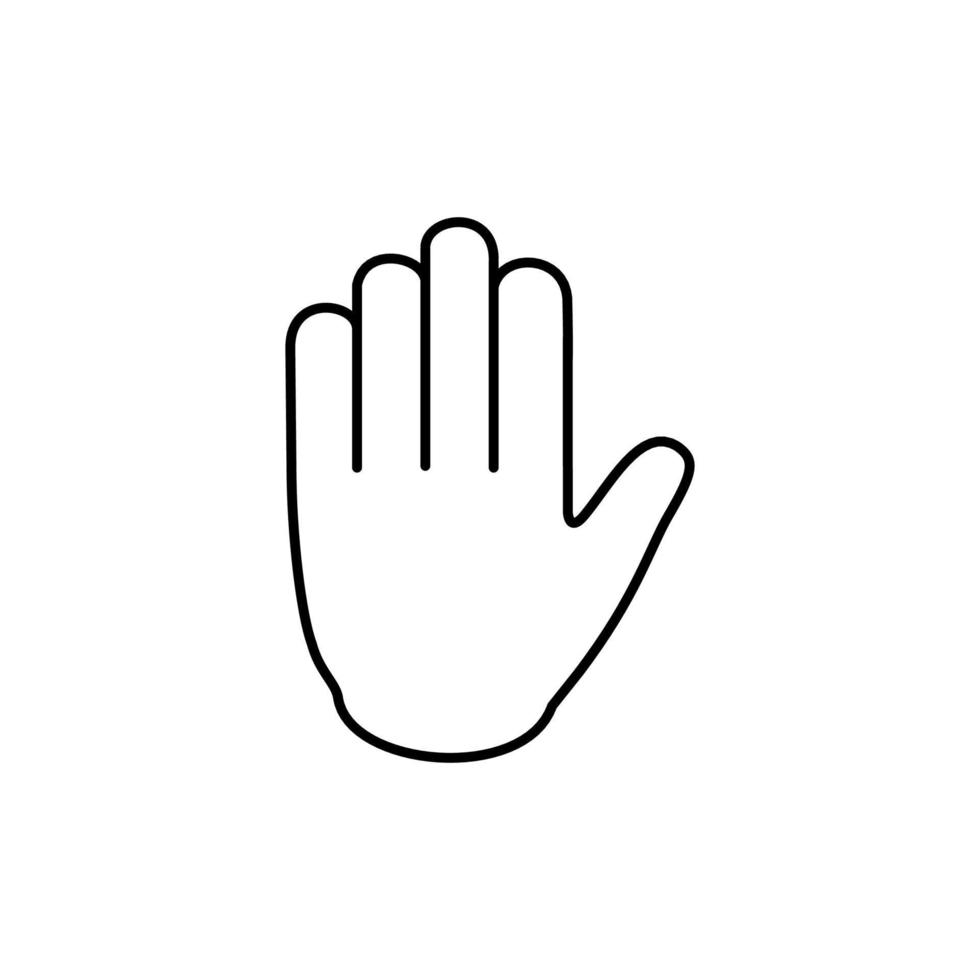 icône de la ligne d'arrêt de la main, signe sur fond blanc pour votre conception vecteur