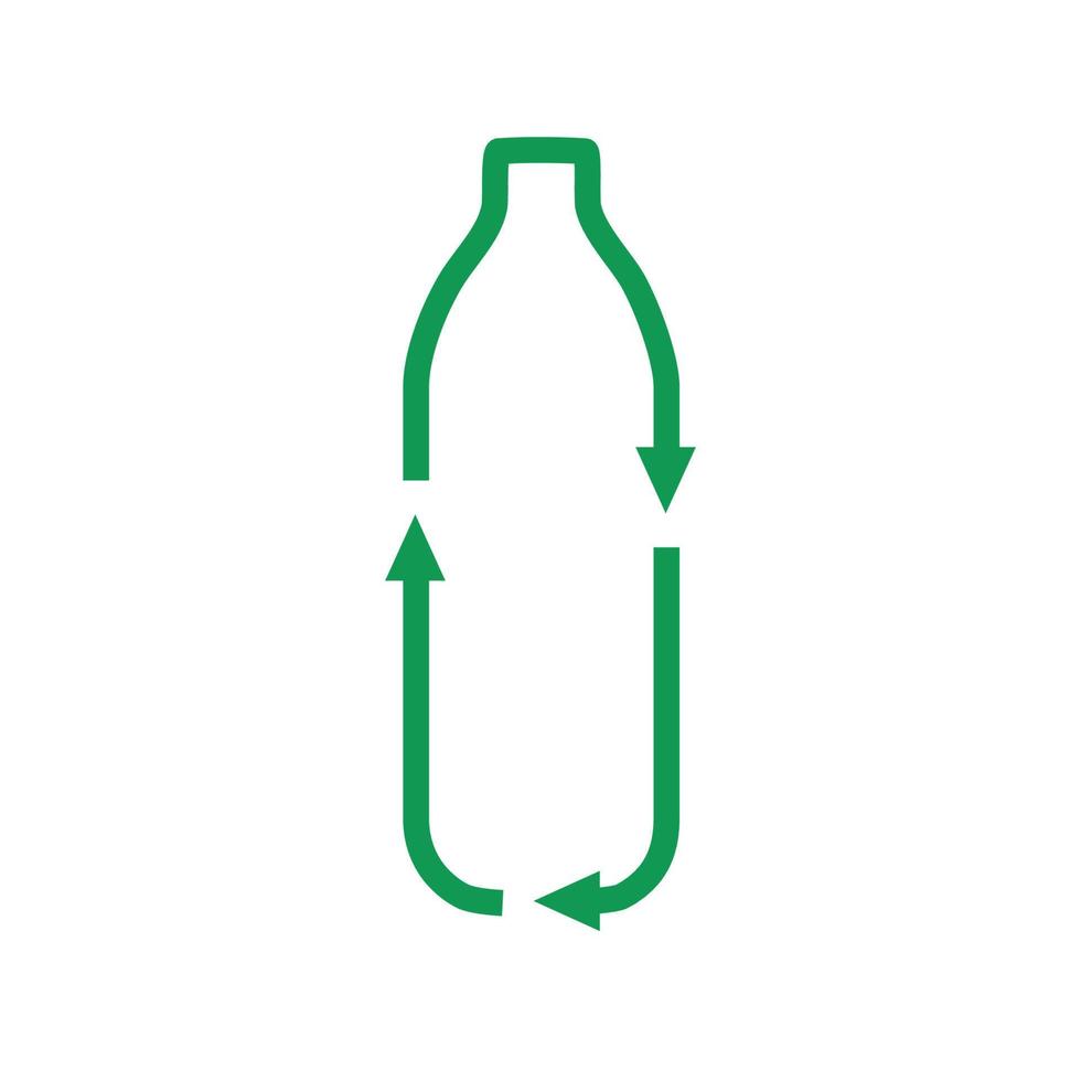 recycler l'icône de la ligne vectorielle de la bouteille en plastique. pour votre conception vecteur