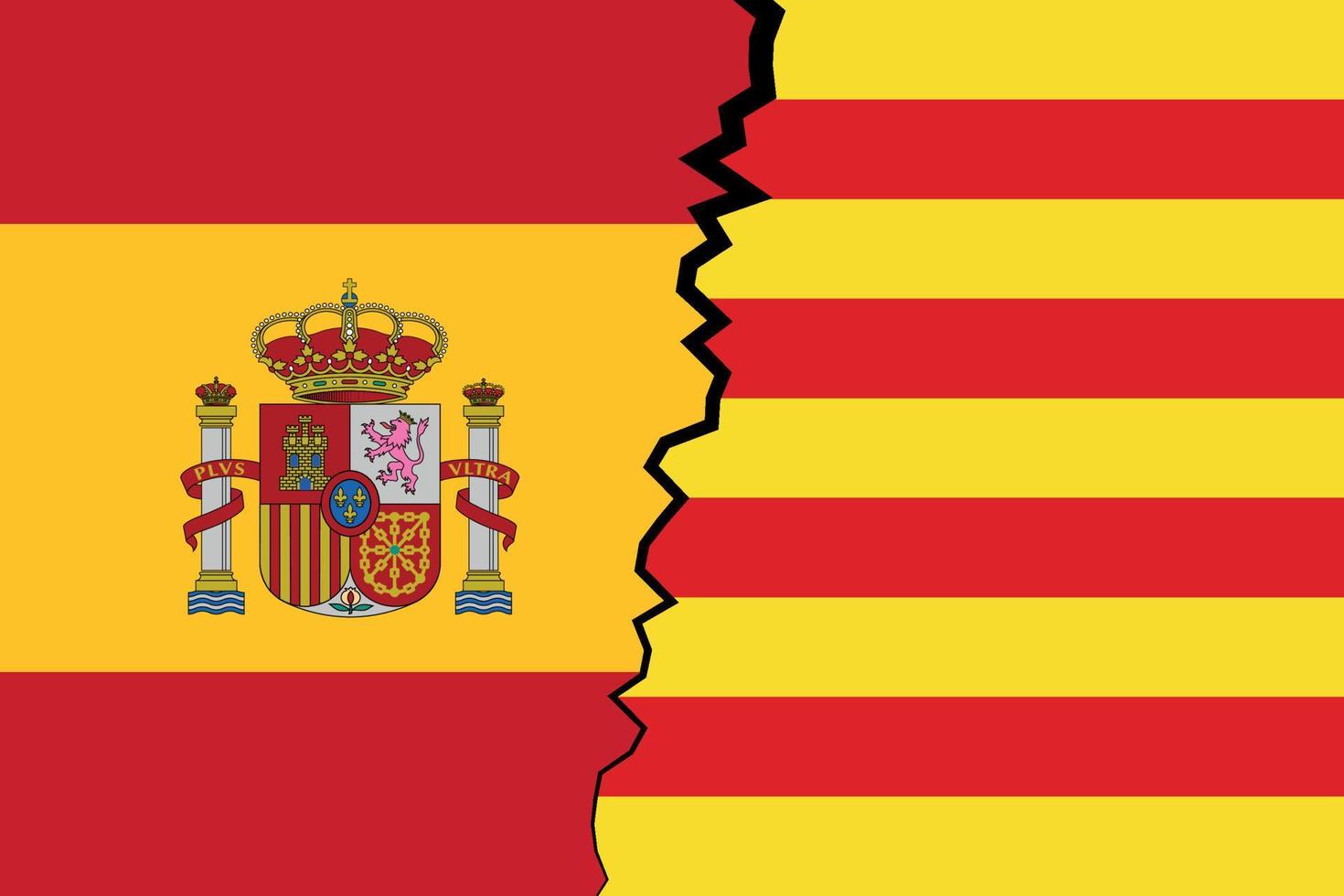 catalogne vs espagne - indépendance vecteur