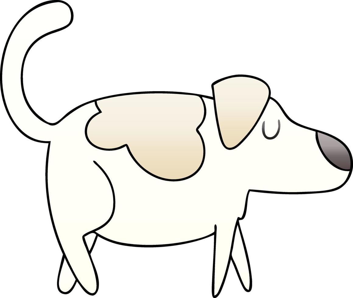 chien de dessin animé ombré dégradé excentrique vecteur