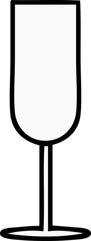 flûte à champagne dessin animé mignon vecteur