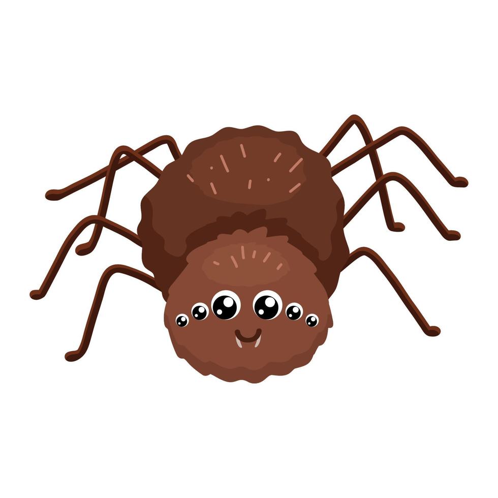 jolie araignée drôle. illustration de dessin animé enfantin de vecteur isolé sur blanc pour la fête d'halloween