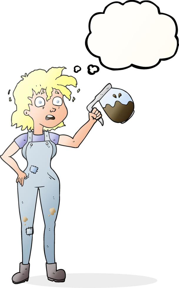 trop de café caricature de bulle de pensée dessinée à main levée vecteur