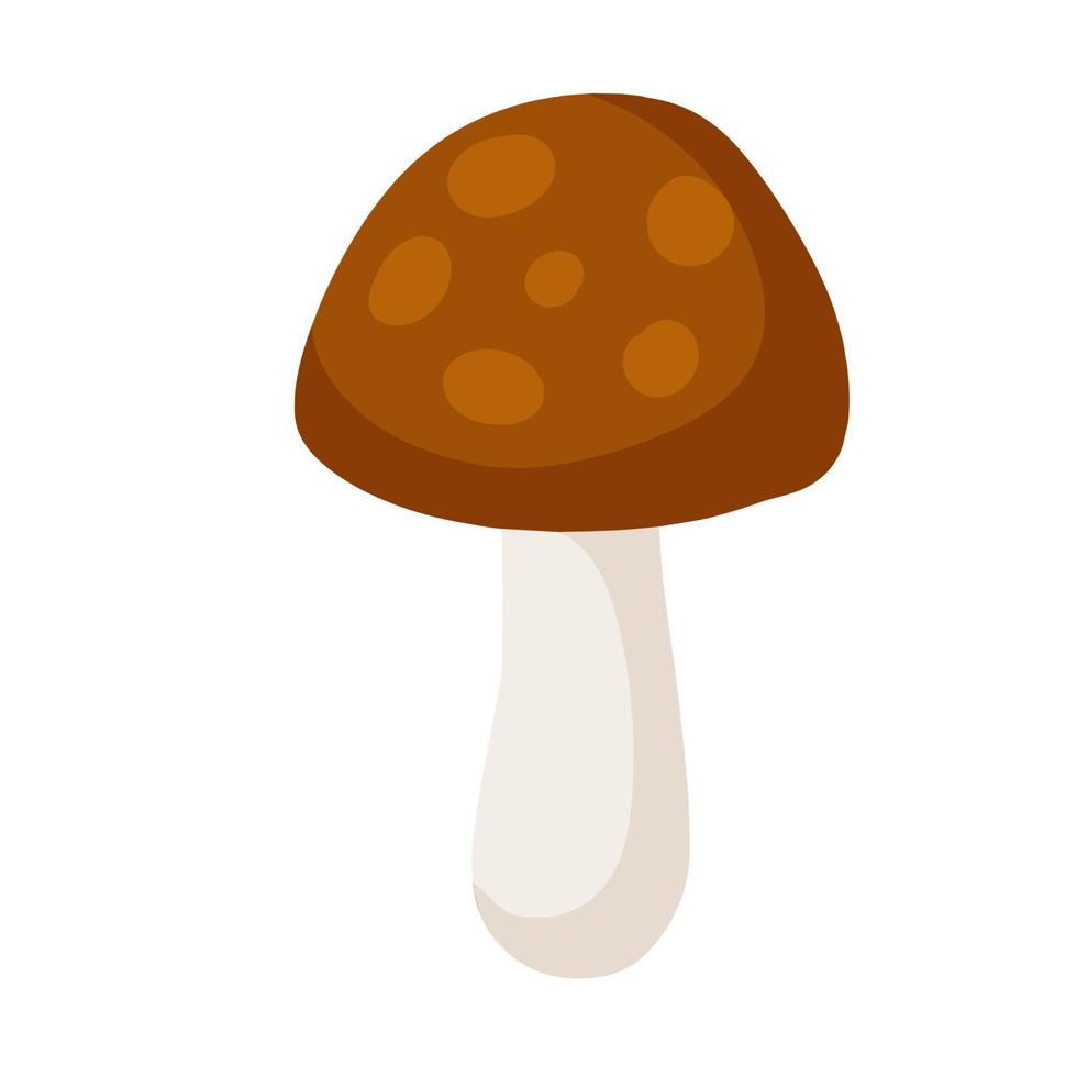 champignon avec un chapeau rouge. produit naturel naturel. élément végétal de la forêt. illustration de dessin animé plat vecteur