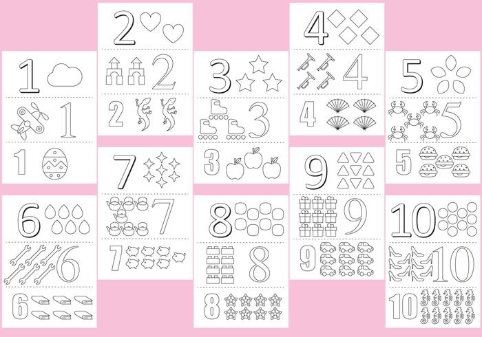 Coloring numbers pages vecteur