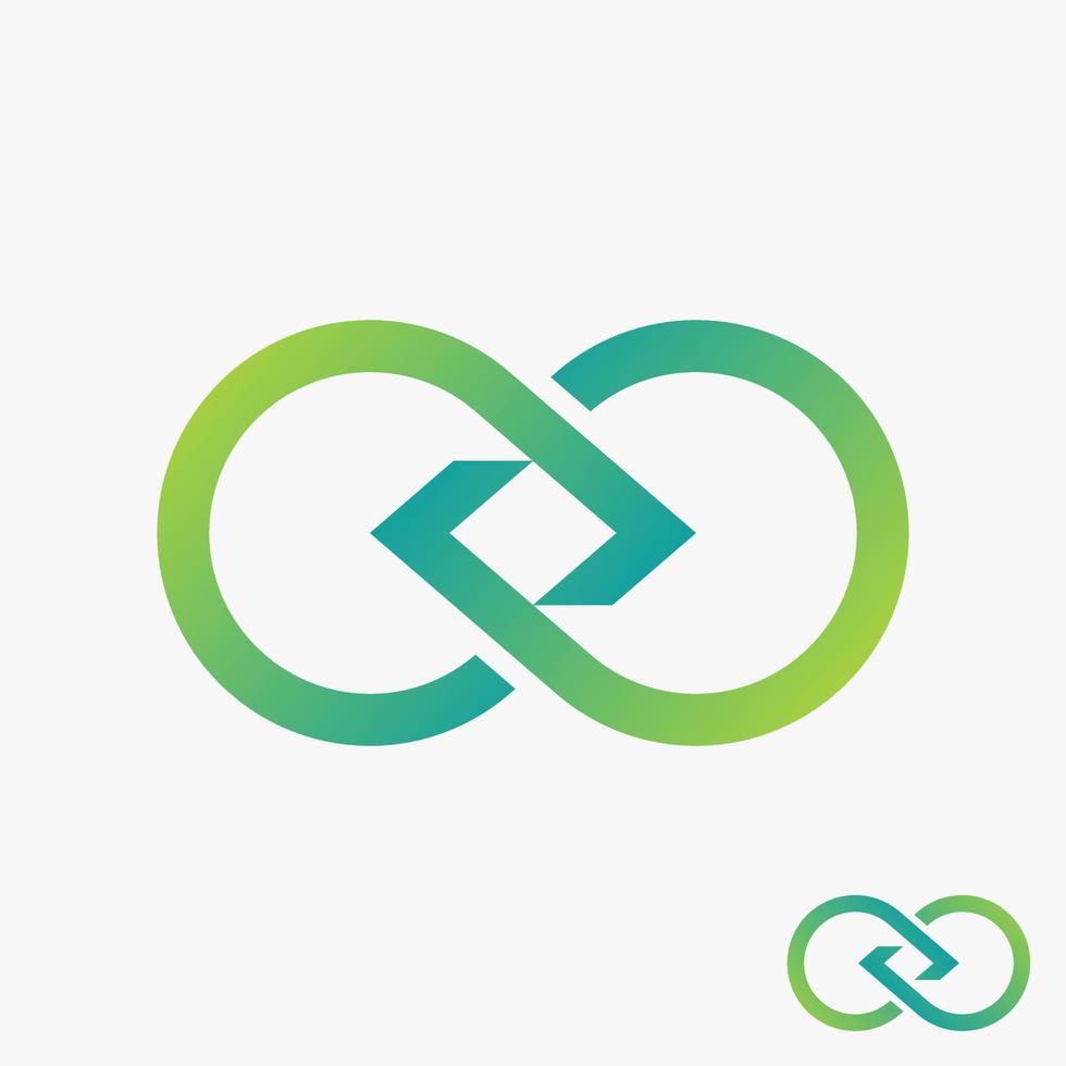 simple méta unique ou signe infini avec coupe et support sur le côté vers l'arrière image graphique icône logo design concept abstrait vecteur stock. peut être utilisé comme technologie de symbole pour l'application