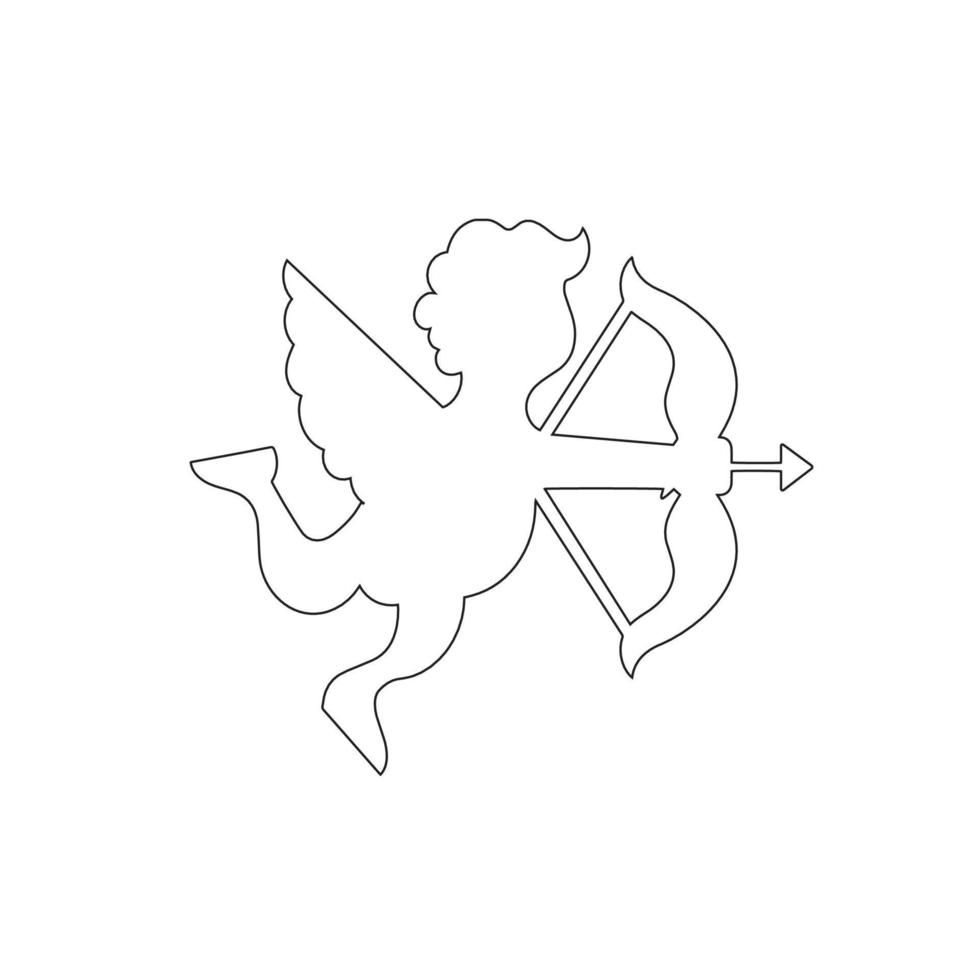 conception de contour d'angle cupidon. illustration vectorielle vecteur