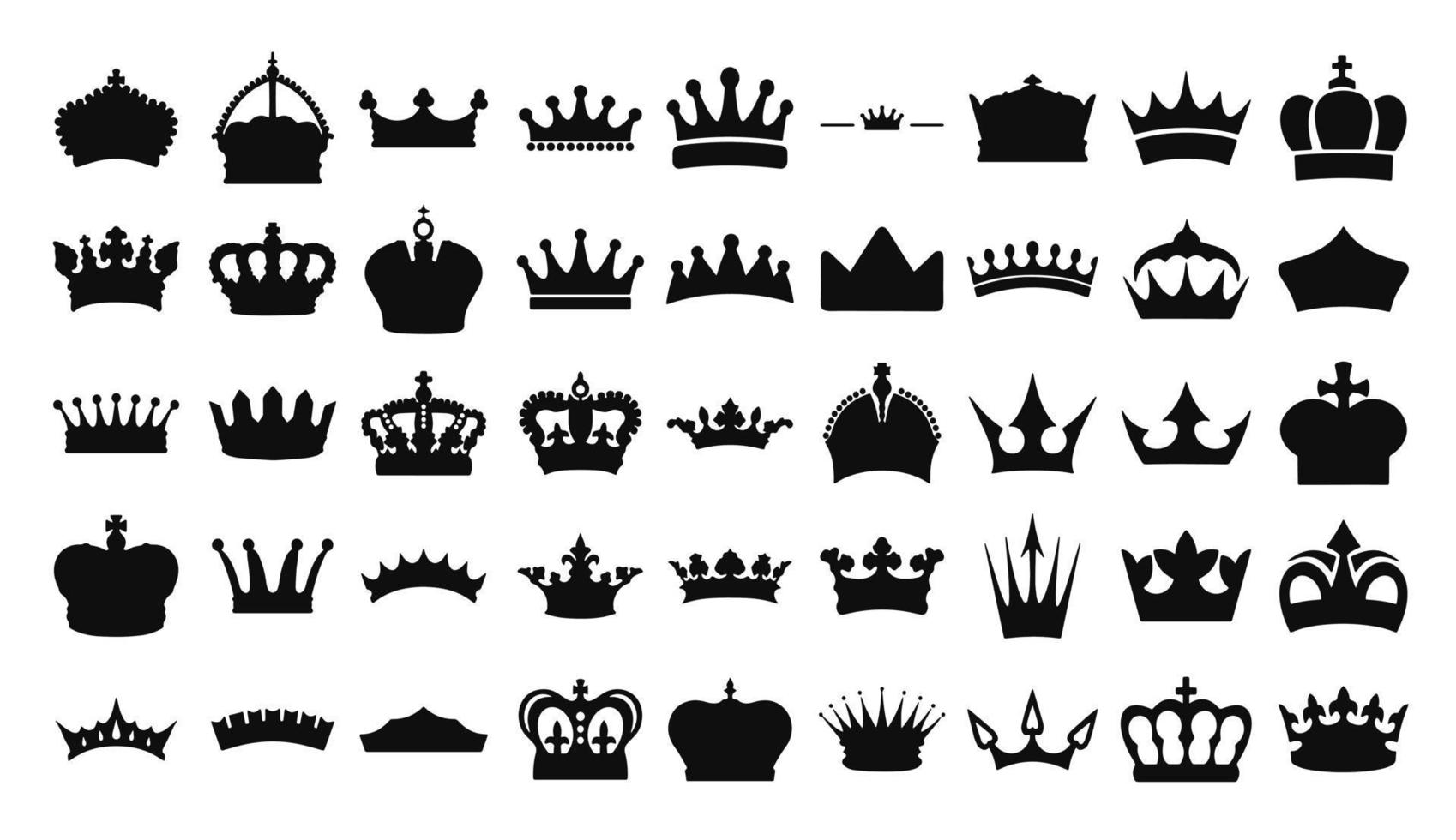 collection d'icônes de couronne simple illustration vectorielle. vecteur