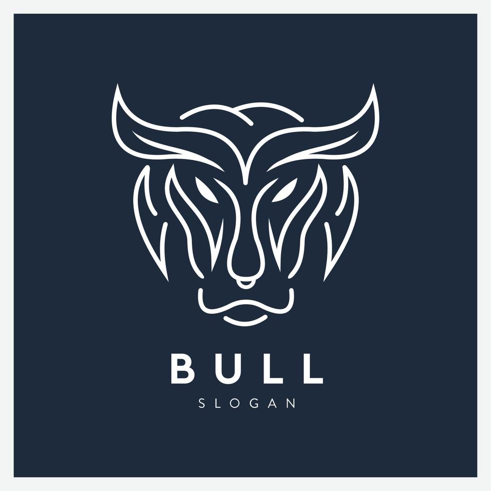 logo de taureau d'art en ligne créatif vecteur