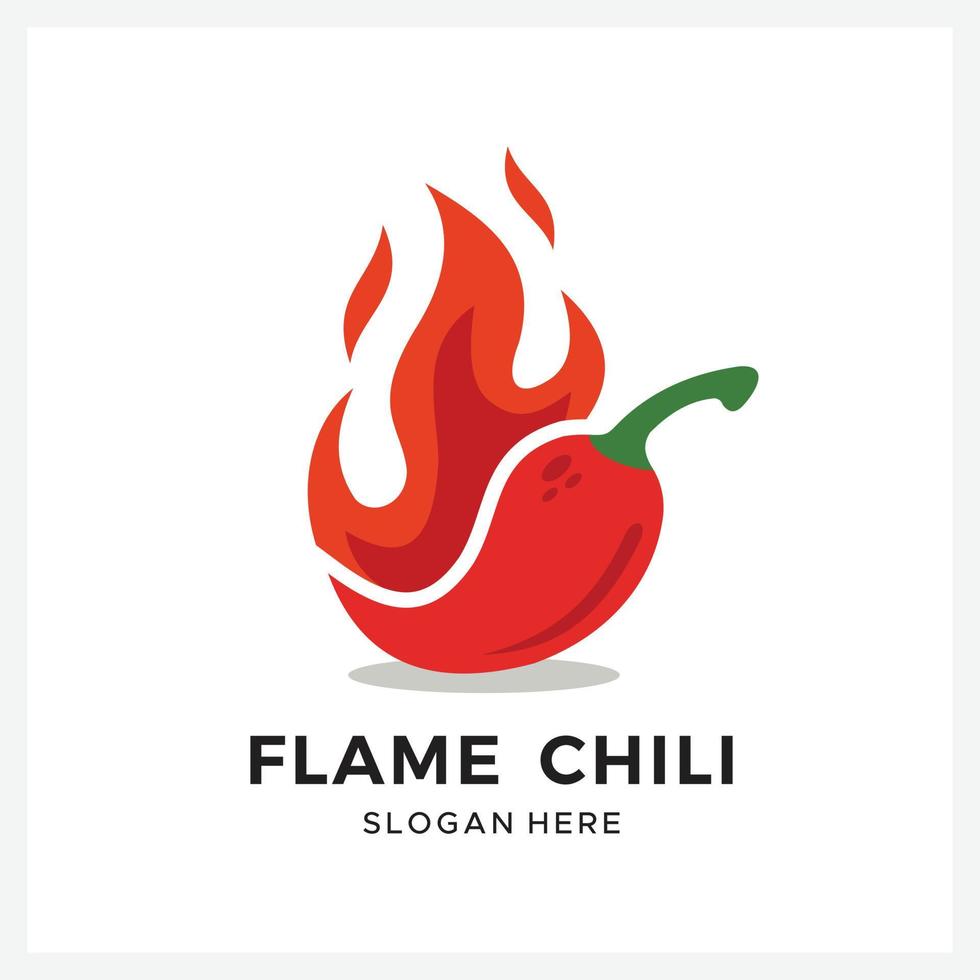 logo design illustration flamme piment vecteur