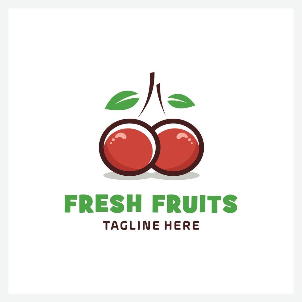 illustration de logo de fruits frais biologiques vecteur