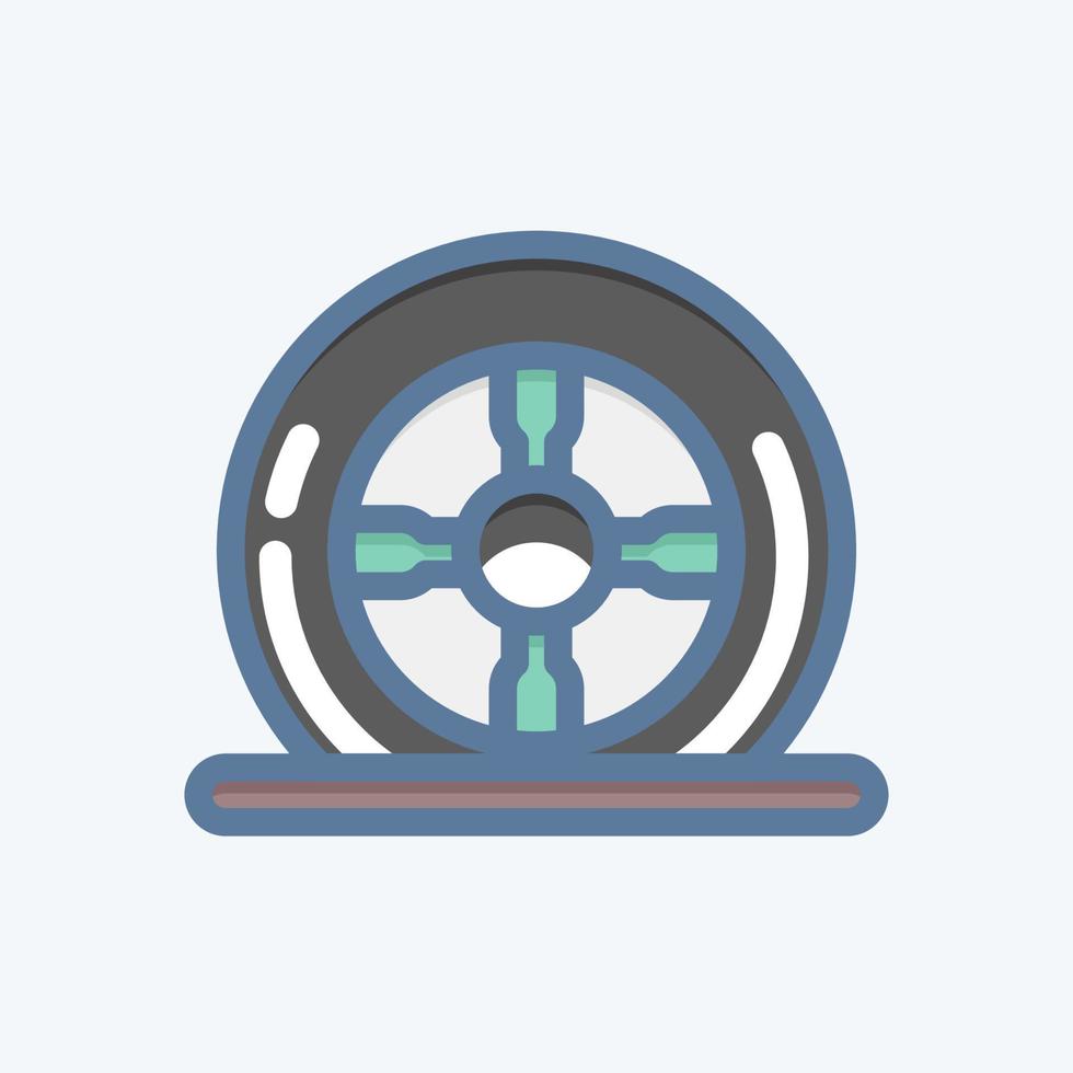 icône pneu à plat. adapté au symbole automobile. style de griffonnage. conception simple modifiable. vecteur de modèle de conception. illustration simple