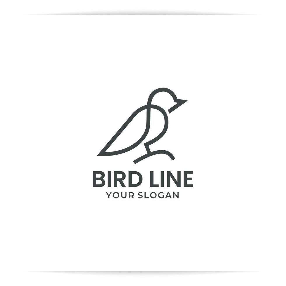 vecteur de ligne d'oiseau de conception de logo
