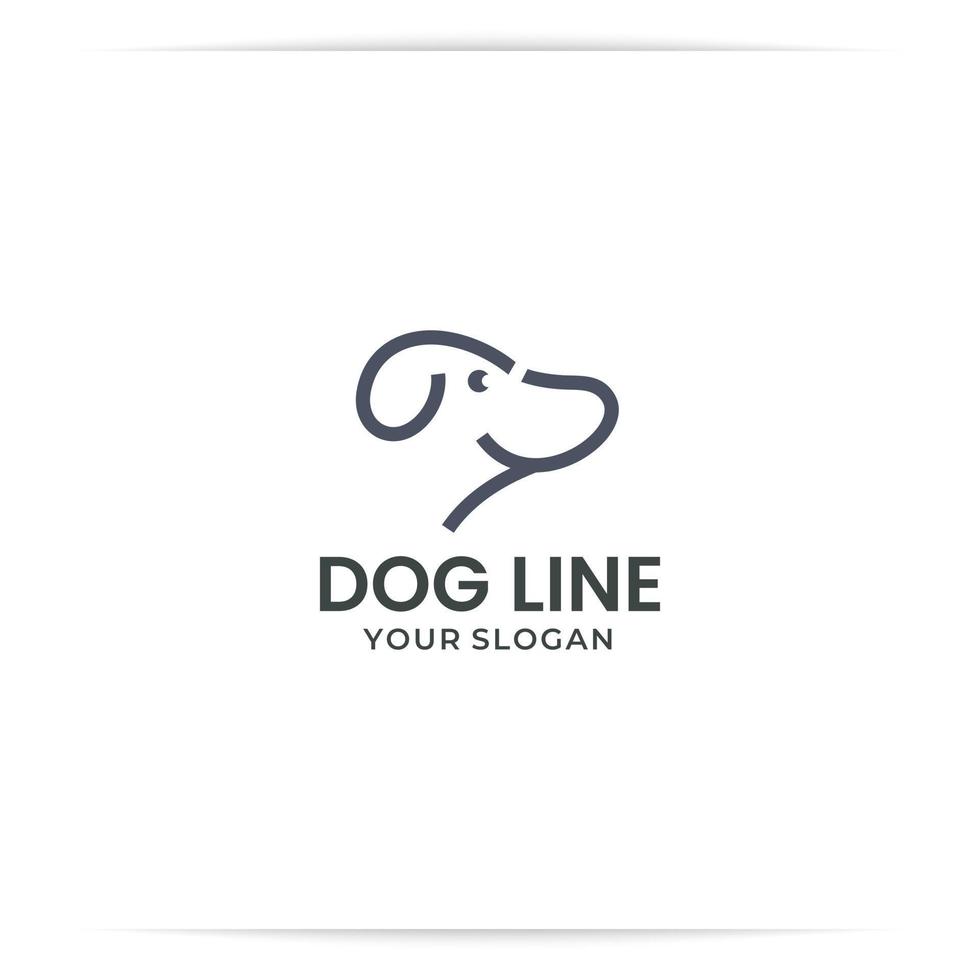 logo design chien ligne vecteur abstrait