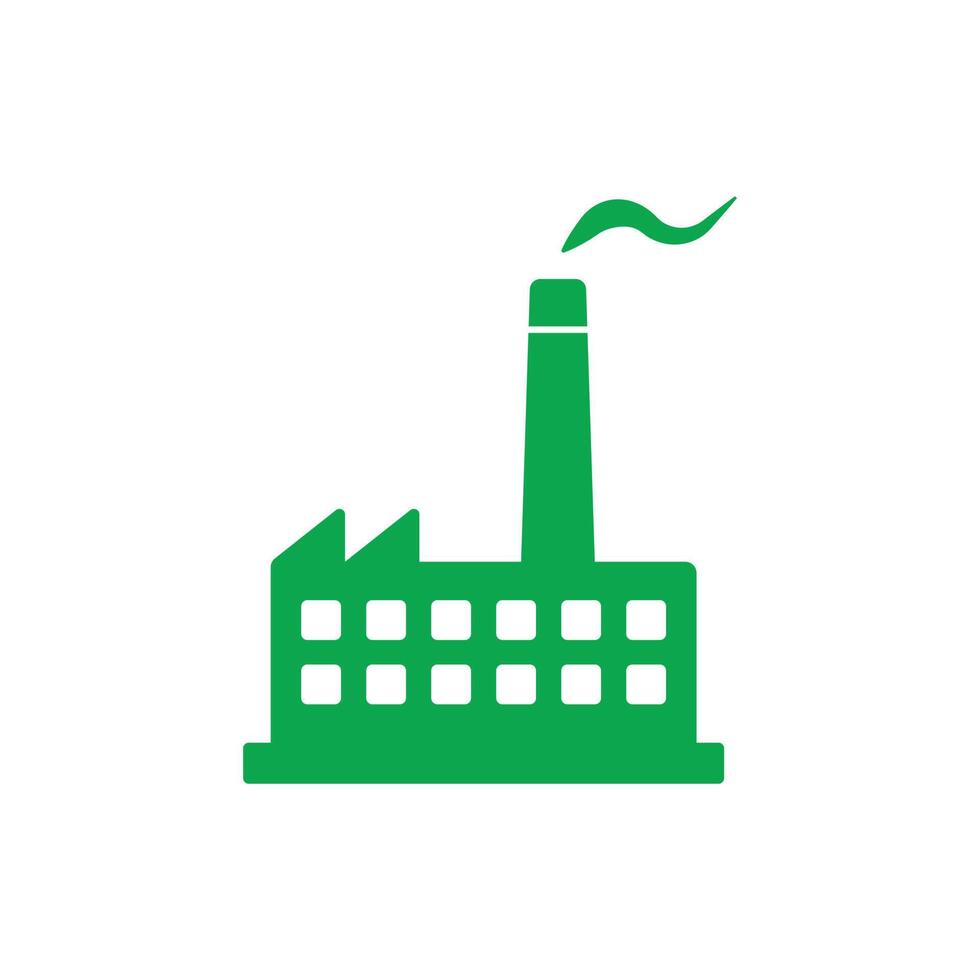 eps10 icône d'usine de fabrication de vecteur vert isolé sur fond blanc. symbole de pollution dans un style moderne et plat simple pour la conception, le logo, le pictogramme et l'application mobile de votre site Web