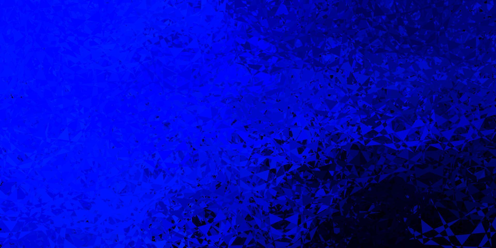 texture de vecteur bleu foncé avec des triangles aléatoires.