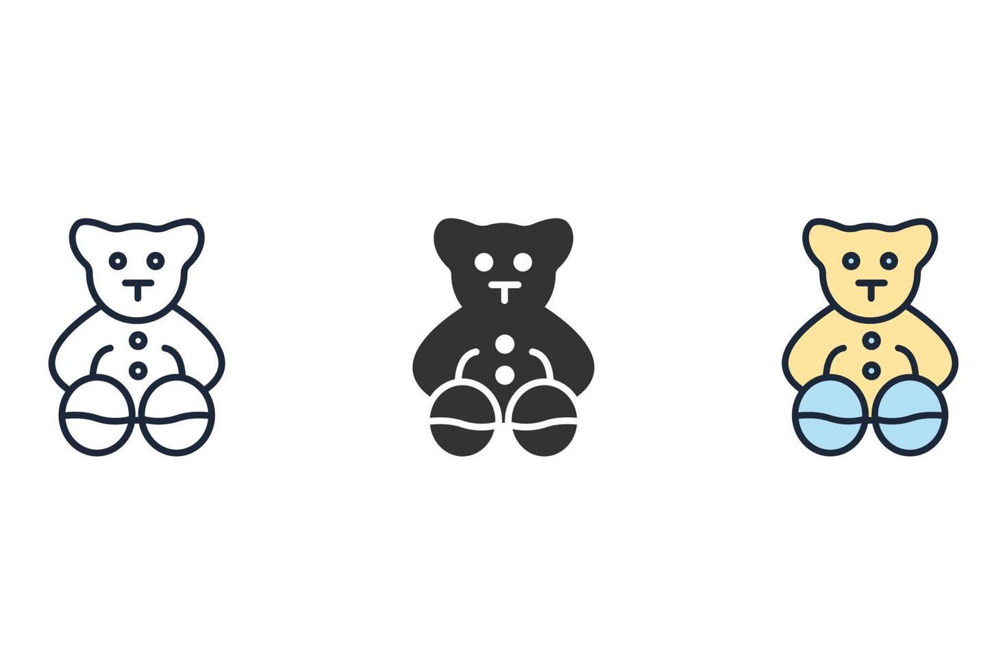 ours en peluche icônes symbole vecteur éléments pour infographie web
