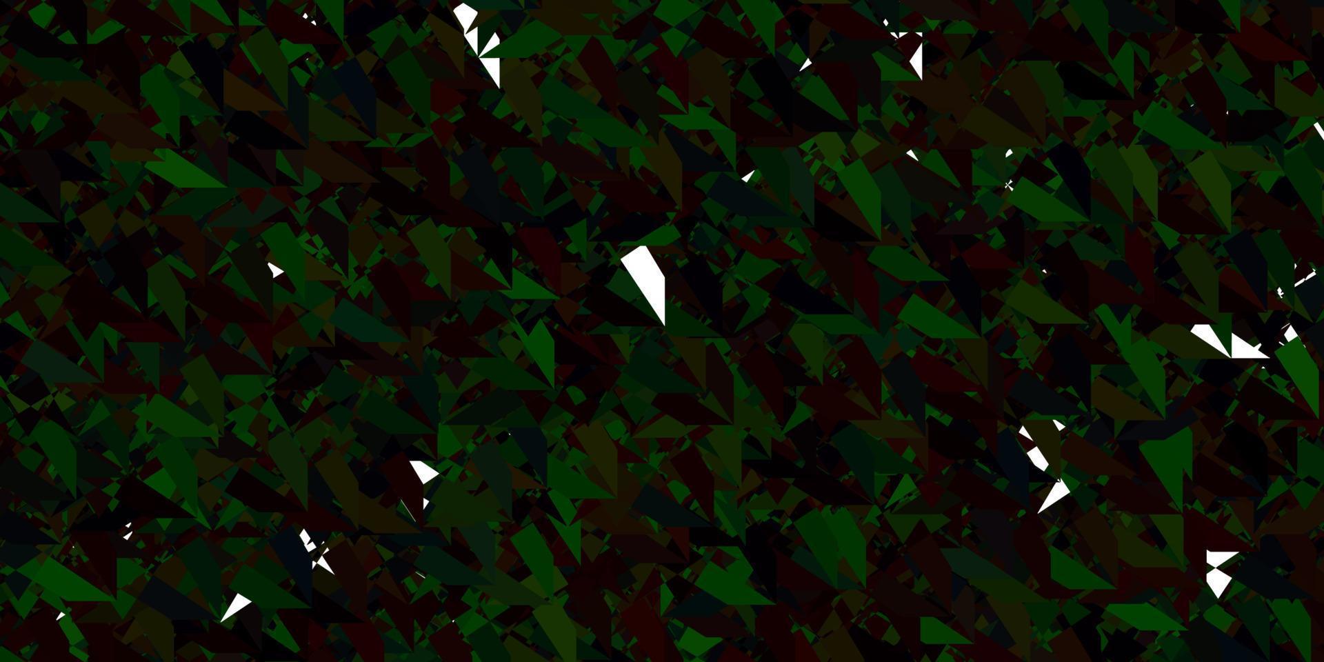 texture de vecteur vert foncé avec des triangles aléatoires.