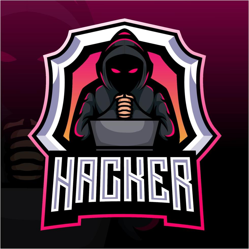mascotte de pirate informatique. création de logo esport vecteur