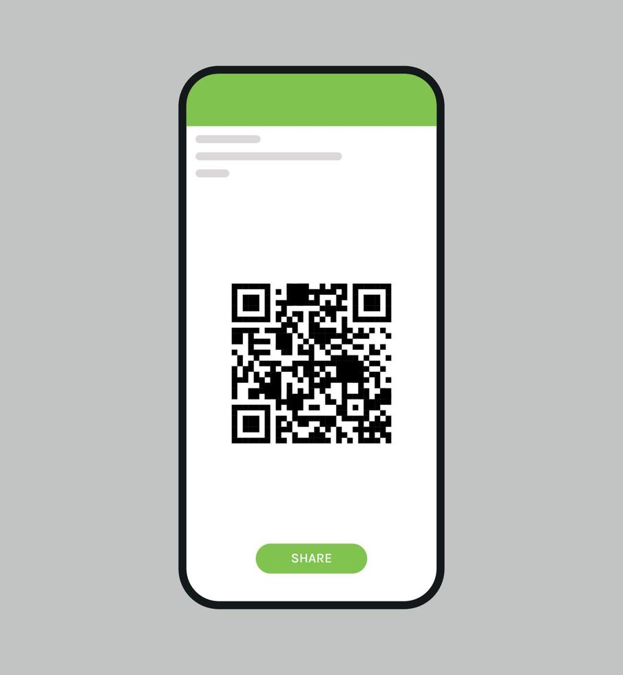 numérisation du code qr sur l'écran du smartphone et illustration vectorielle plane de la technologie numérique. vecteur