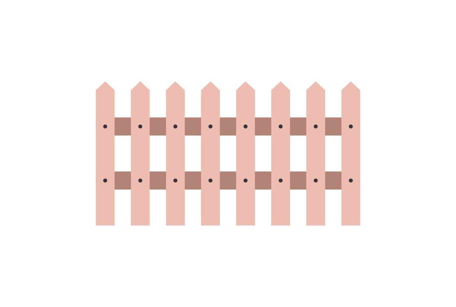 clôture de jardin et garde-corps d'enceinte, sections de rampe ou d'escrime avec piliers décoratifs, balustres de clôture isolés en bois concept illustration vectorielle plane. vecteur