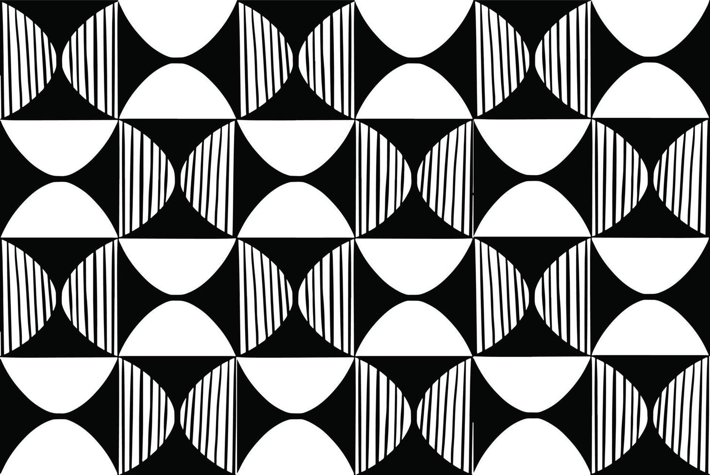 textile d'ornement de modèle sans couture rythmique noir et blanc vecteur