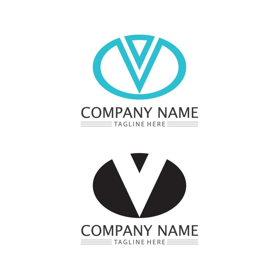 modèle de logo de foudre lettre v vecteur