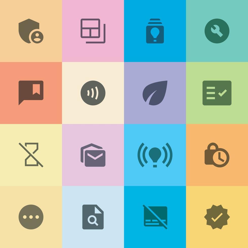 plusieurs icônes minimales application ui ux vecteur