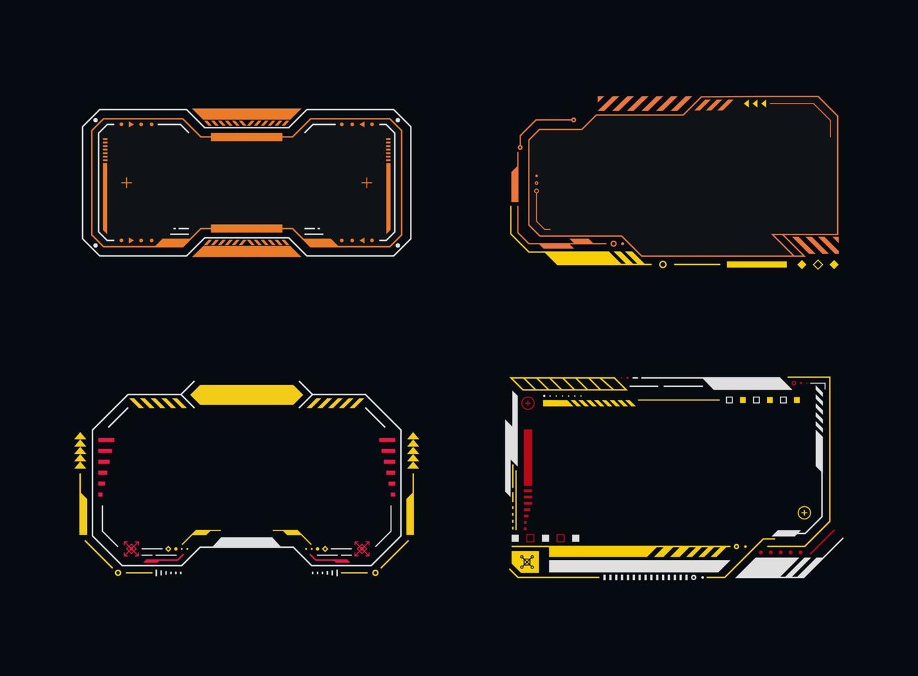 cadres hud. interface hud futuriste. infographie des informations sur les données. conception de concept de science-fiction. illustration vectorielle. vecteur