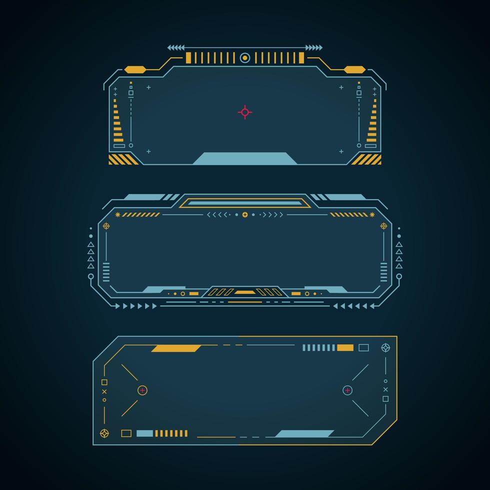 cadres hud. interface hud futuriste. infographie des informations sur les données. conception de concept de science-fiction. illustration vectorielle. vecteur