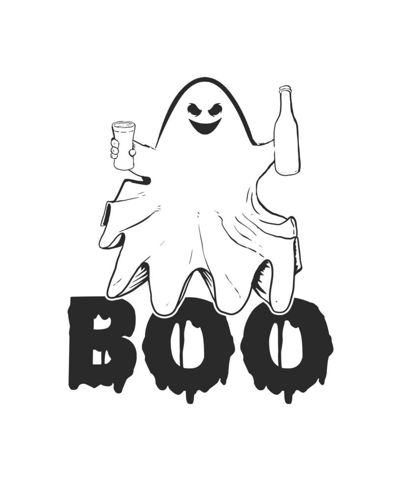 boo crew halloween illustration vecteur