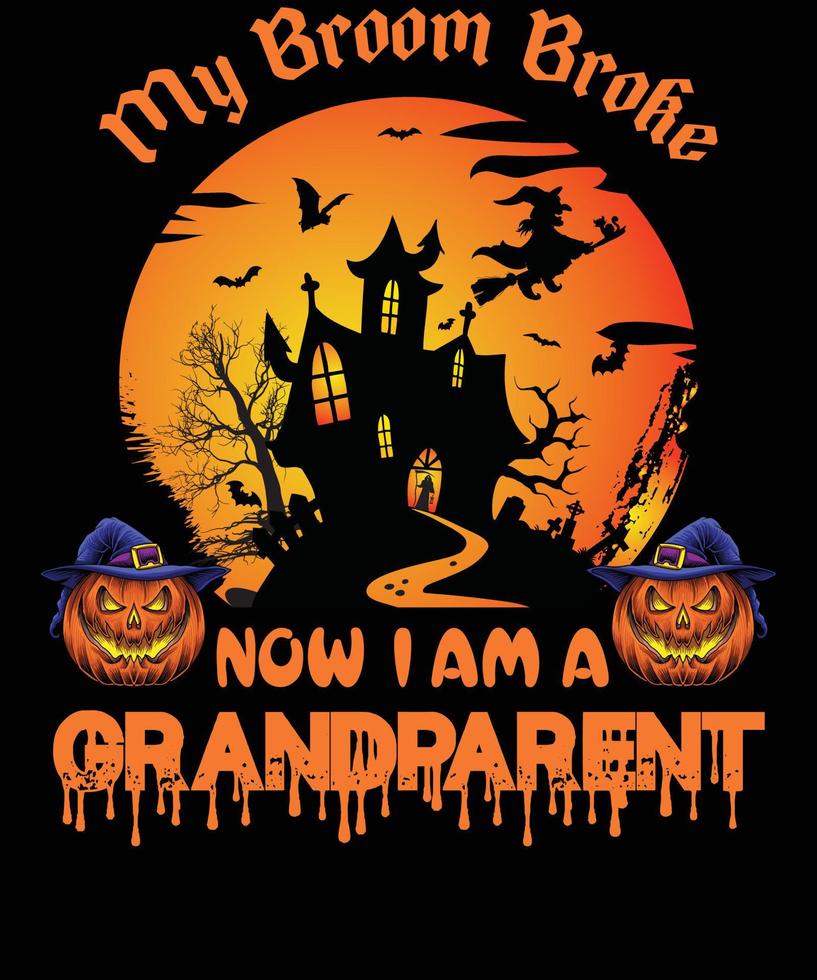 conception de t-shirt grand-parent pour halloween vecteur