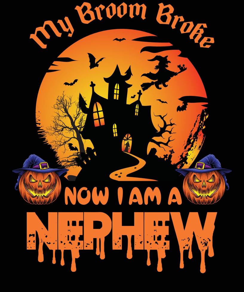 conception de t-shirt neveu pour halloween vecteur