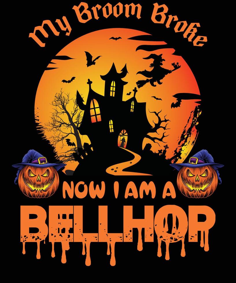 conception de t-shirt de chasseur pour halloween vecteur