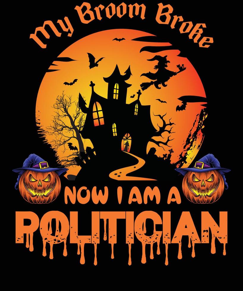conception de t-shirt politicien pour halloween vecteur