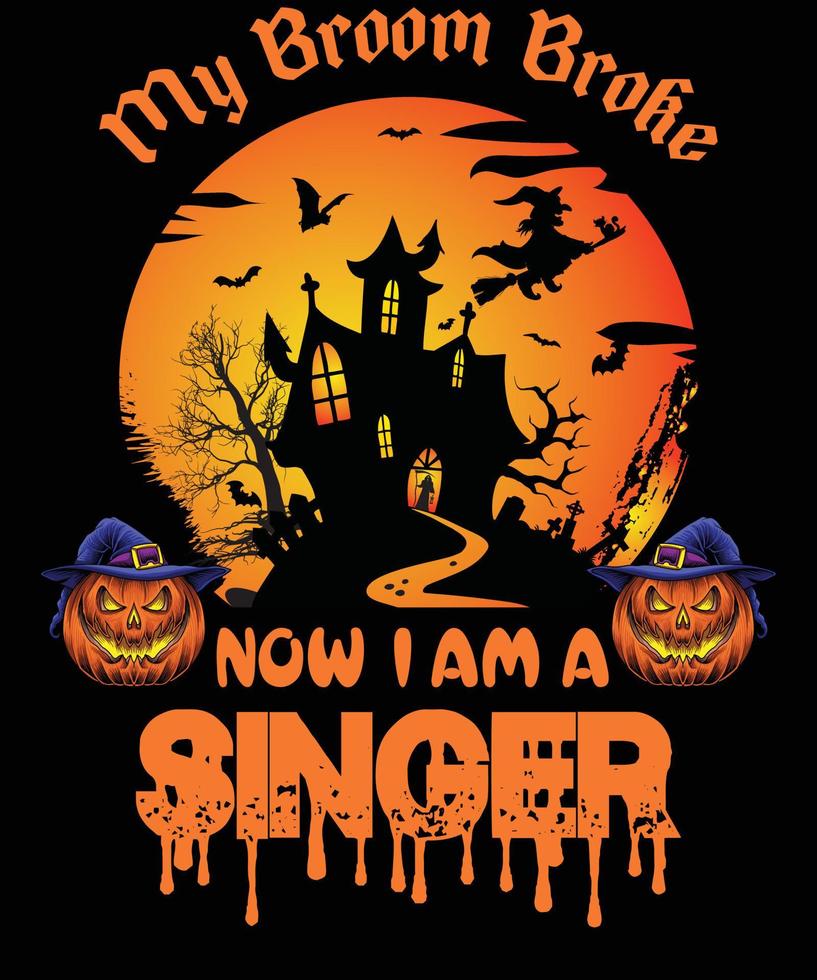 conception de t-shirt chanteur pour halloween vecteur