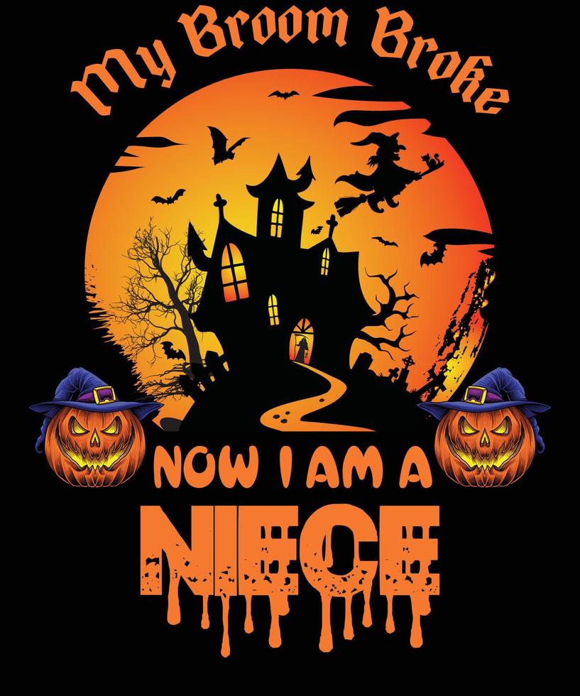 conception de t-shirt nièce pour halloween vecteur