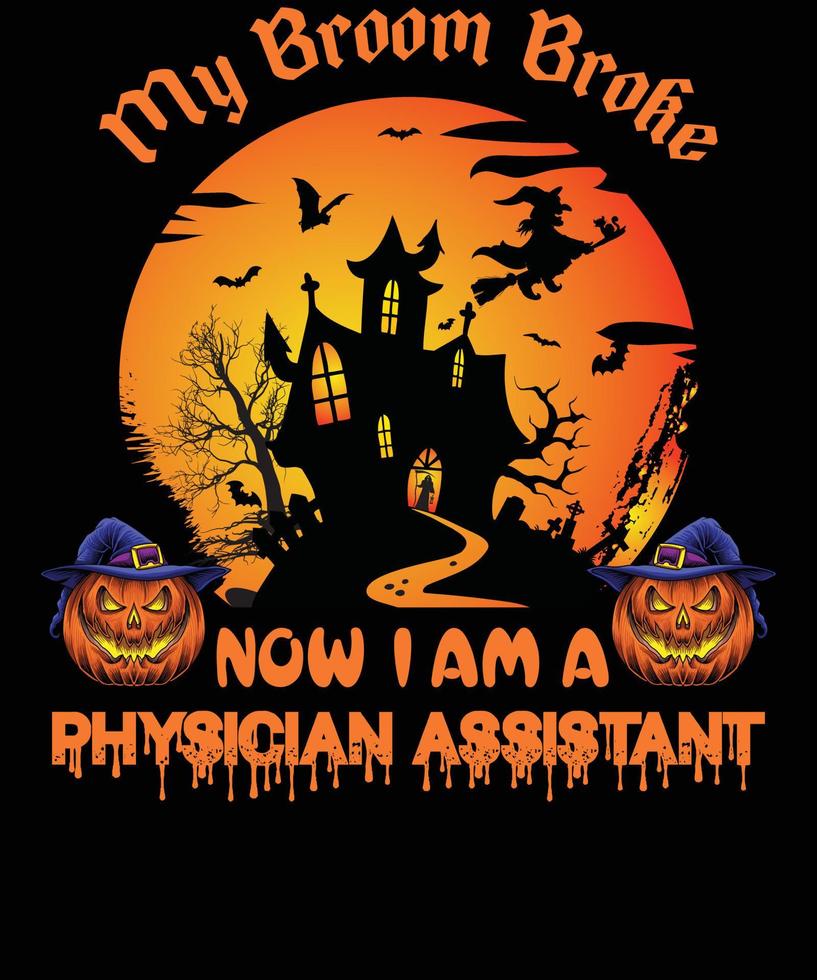 conception de t-shirt d'assistant médical pour halloween vecteur