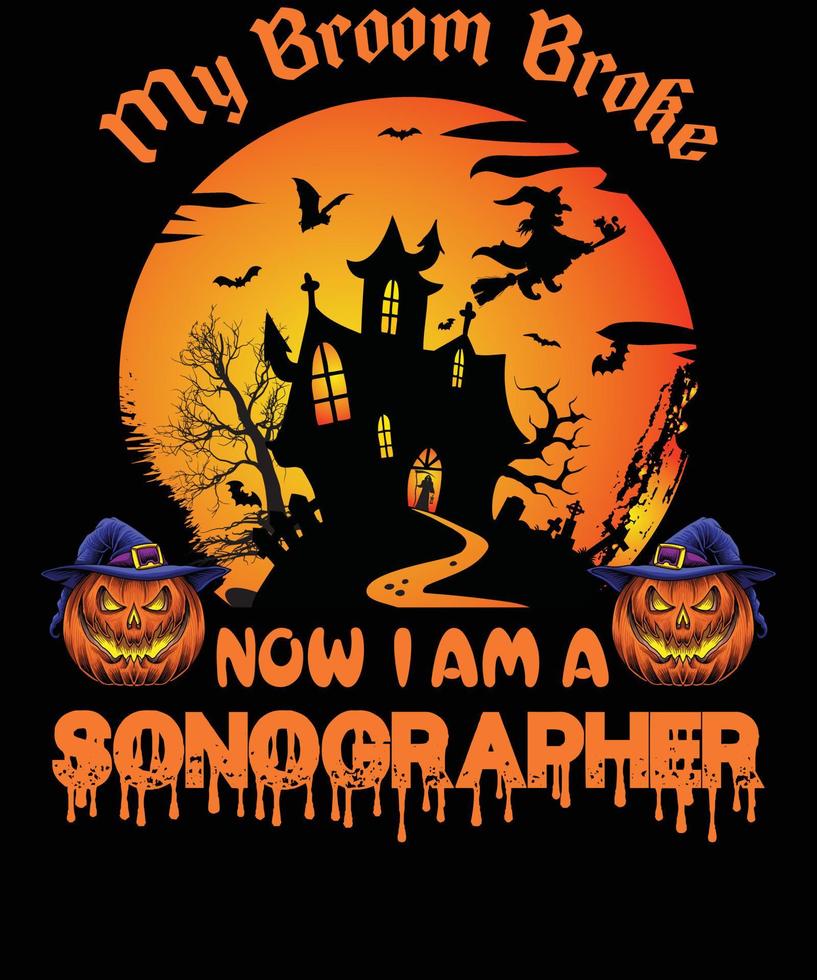 conception de t-shirt échographiste pour halloween vecteur