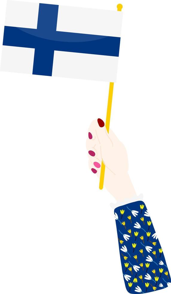 vecteur de drapeau finlandais dessiné à la main, vecteur eur dessiné à la main